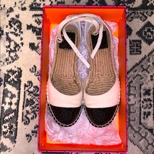 Tory Burch Black and White Espadrilles